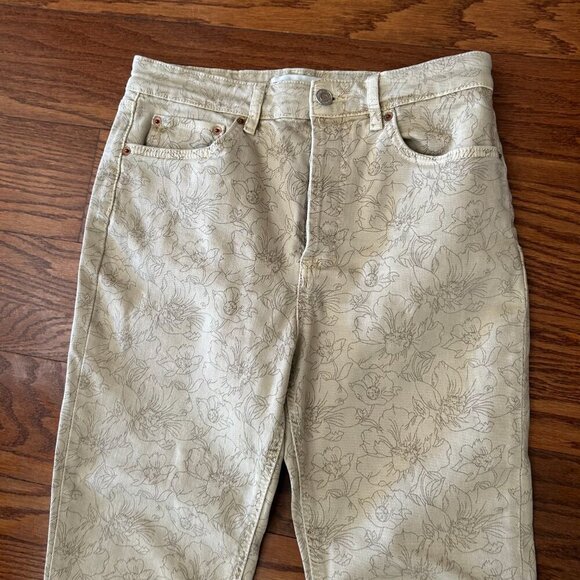 ZARA THE DREED FLARE JEANS High Waisted Flare Printed Floral Size 8 - Picture 4 of 11